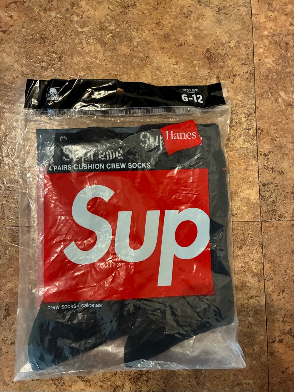 Hanes Black Crew Socks